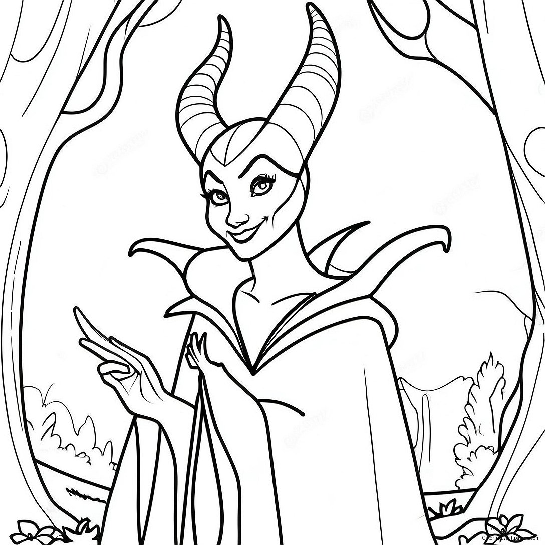 Maleficent In Enchanted Forest Coloring Page 13373