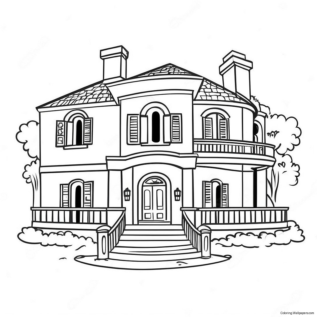 Mansion Coloring Page 4526