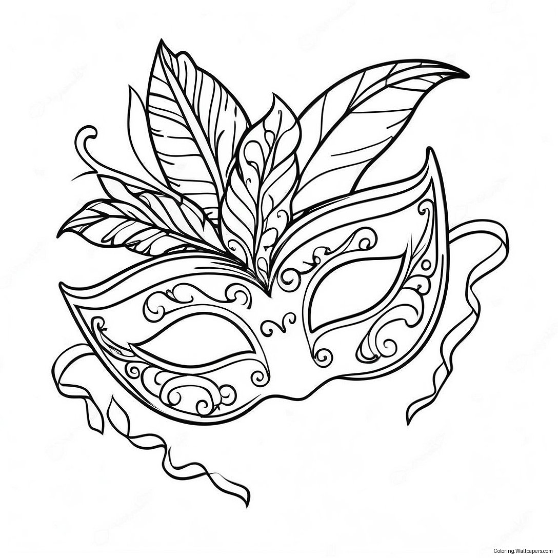 Mardi Gras-Mask Färgläggningssida 50210