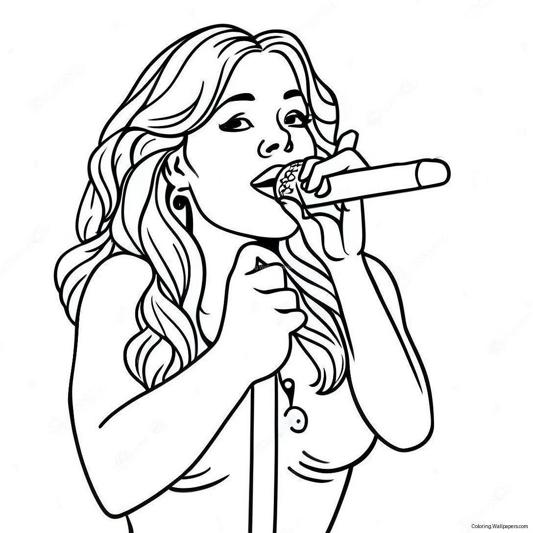 Mariah Carey Singing On Stage Coloring Page 30811