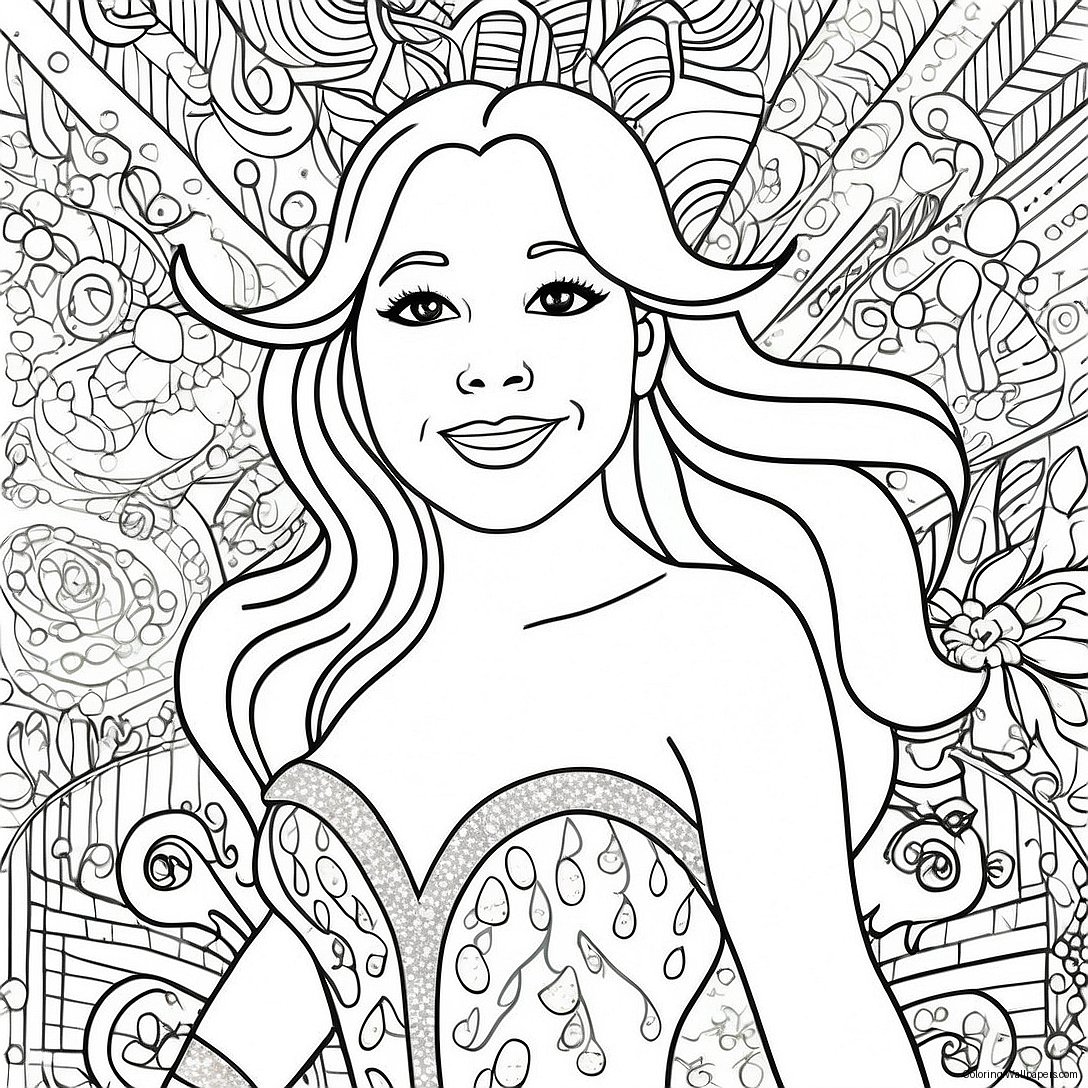 Page À Colorier Mariah Carey Avec Une Robe Scintillante 30796