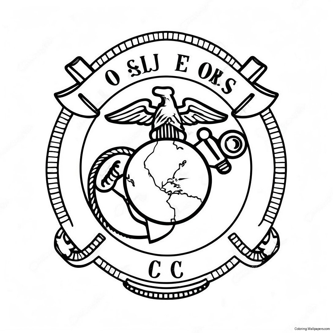 Marine Corps Logo Coloring Page 19089