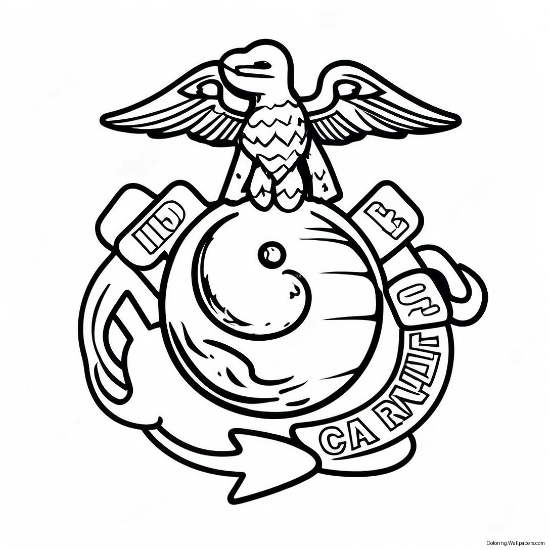 Marine Corps Logo Coloring Page 19091