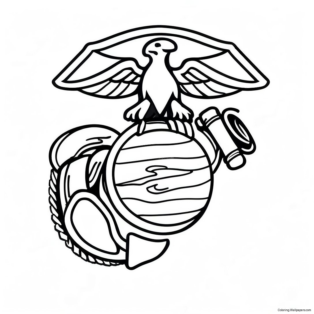 Marine Corps Logo Coloring Page 19092