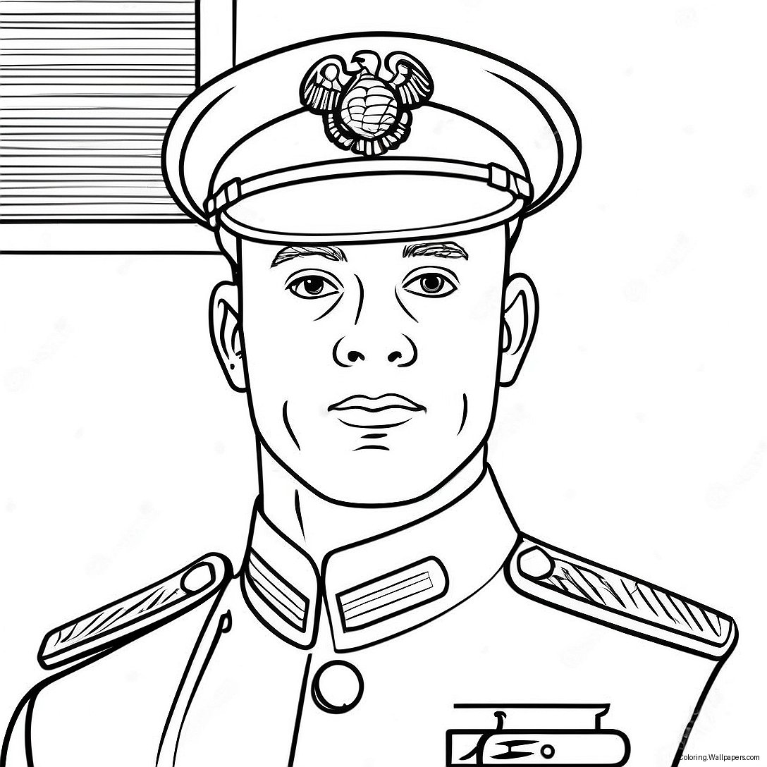 Marine Corps Soldier In Uniform Coloring Page 19093