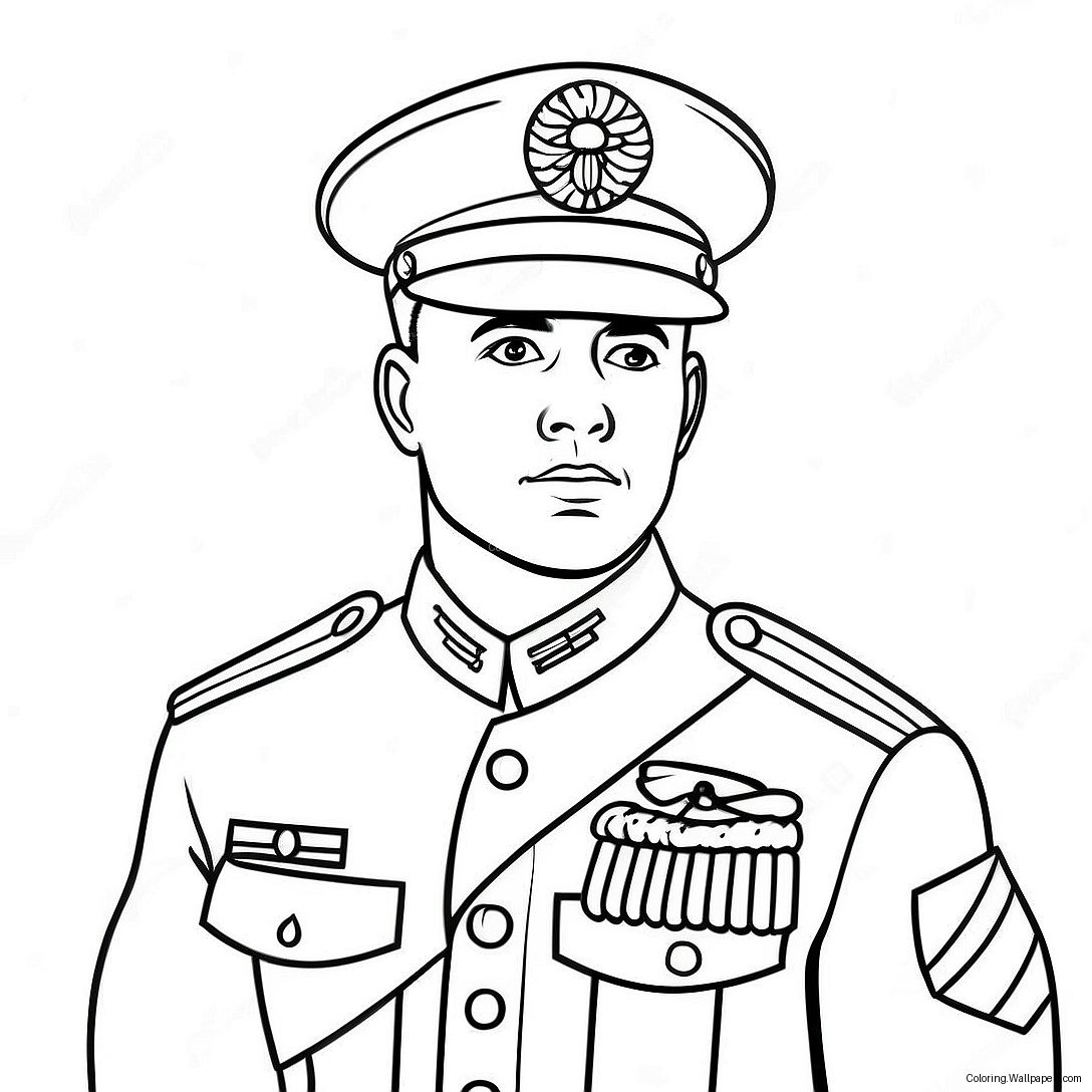 Marine Corps Soldier In Uniform Coloring Page 19094