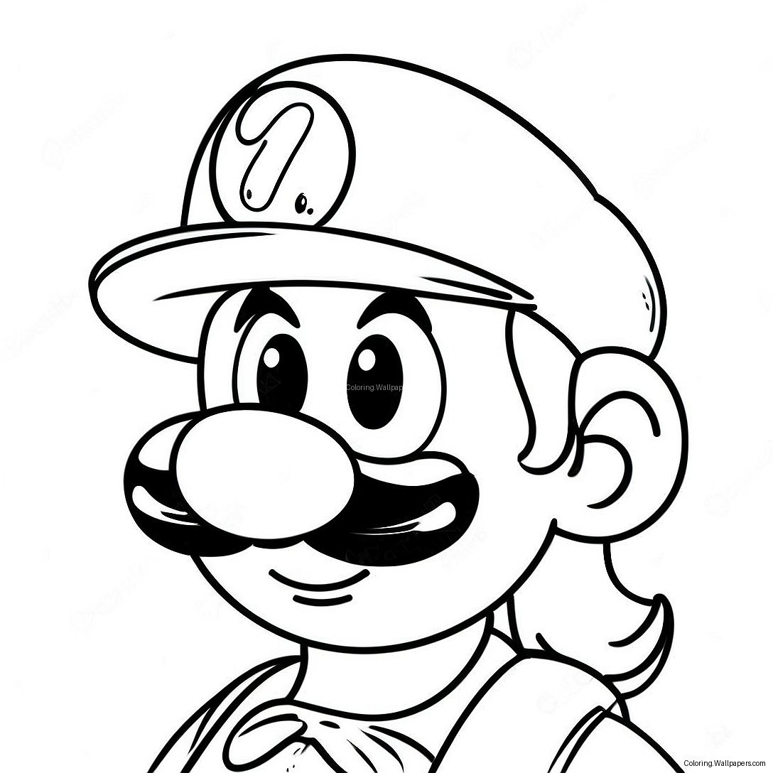 Mario Face Coloring Page 25561