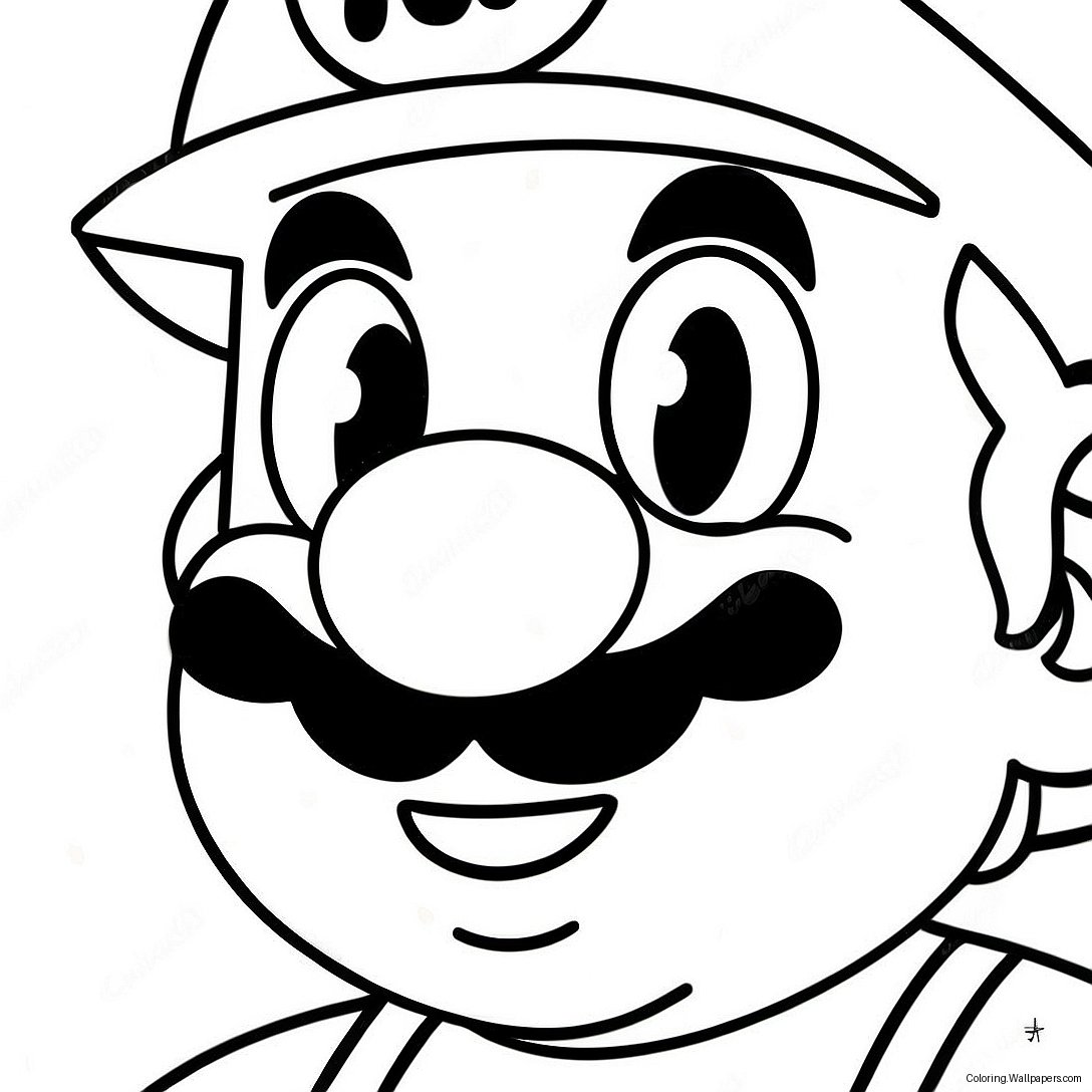 Mario Face Coloring Page 25562