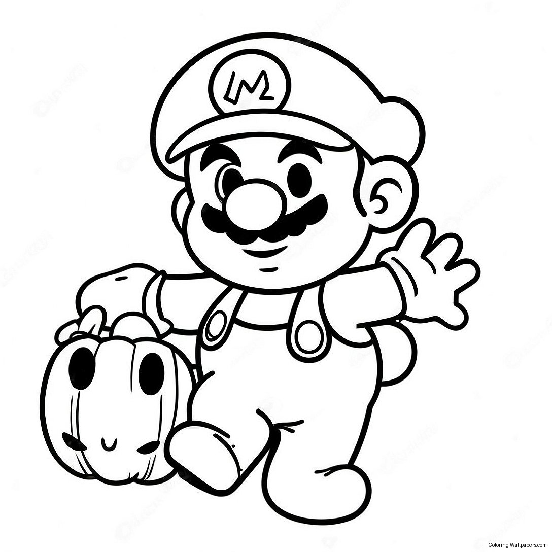 Mario Halloween Kleurplaat 25089