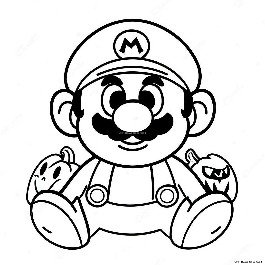 Mario Halloween Kleurplaat 25092