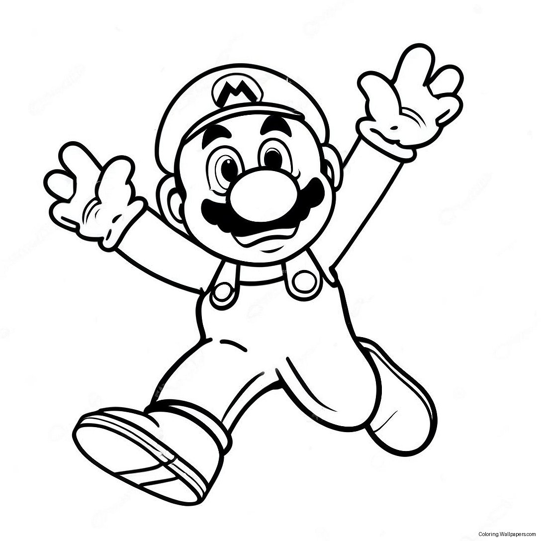 Página Para Colorear De Mario Saltando En El Aire 52918