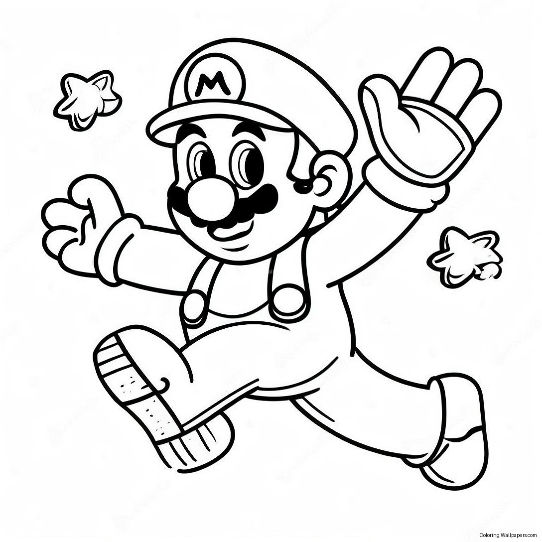 Mario Jumping In The Air Coloring Page 52920