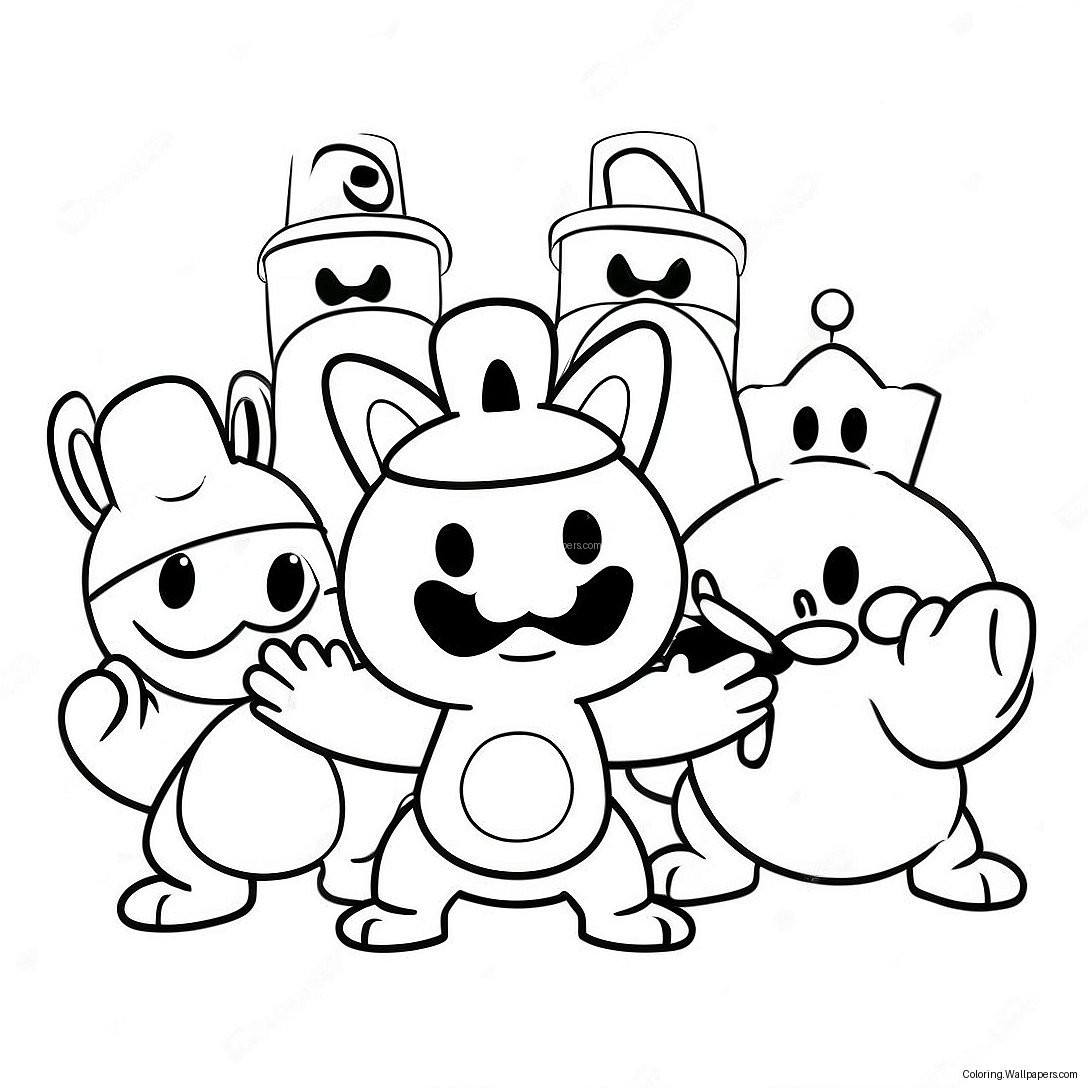 Página Para Colorear De Los Personajes De Mario Rabbids 55277