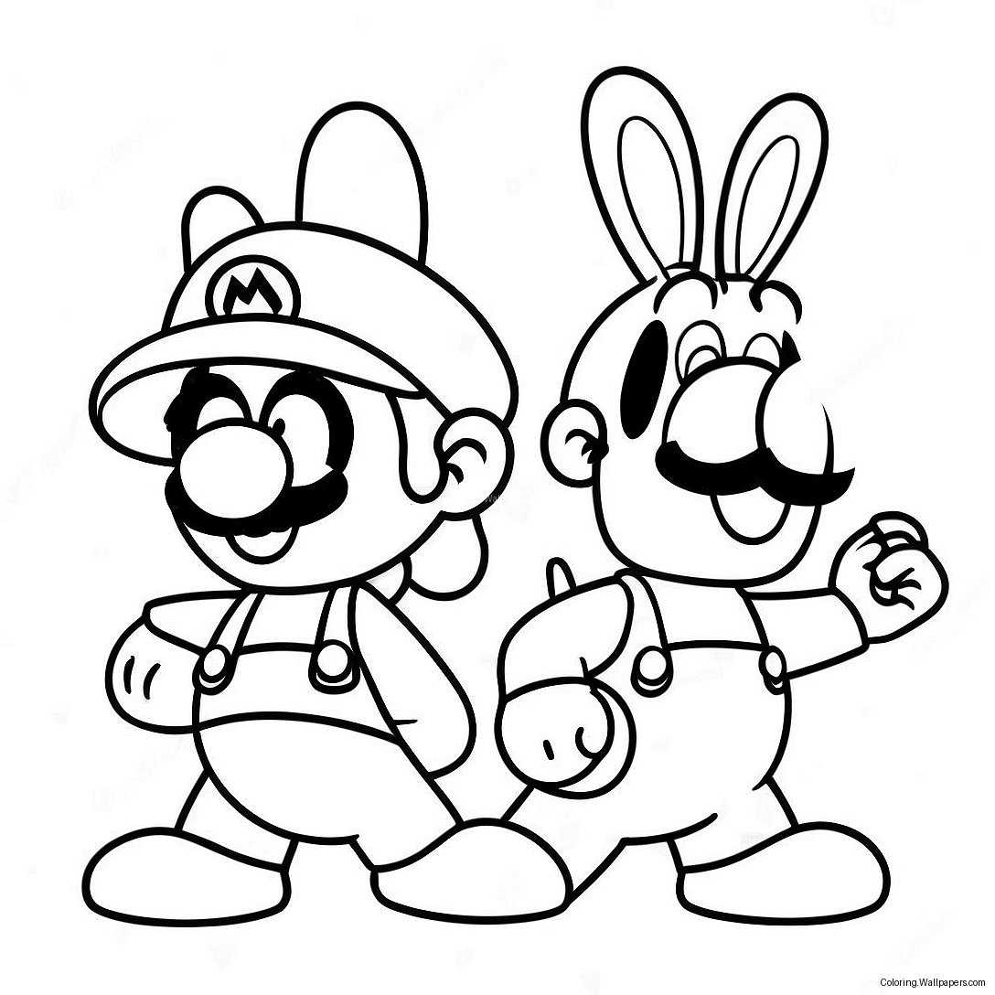 Pagina Da Colorare Dei Personaggi Di Mario Rabbids 55279