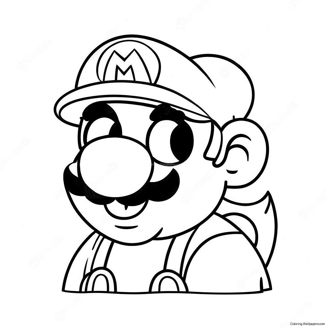 Mario With Santa Hat Coloring Page 5341