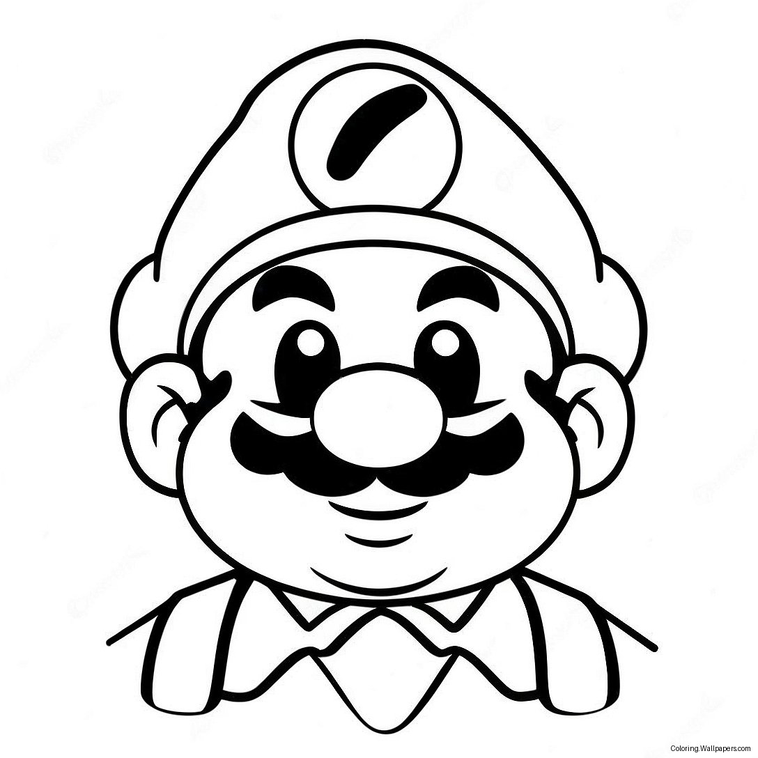 Mario With Santa Hat Coloring Page 5342