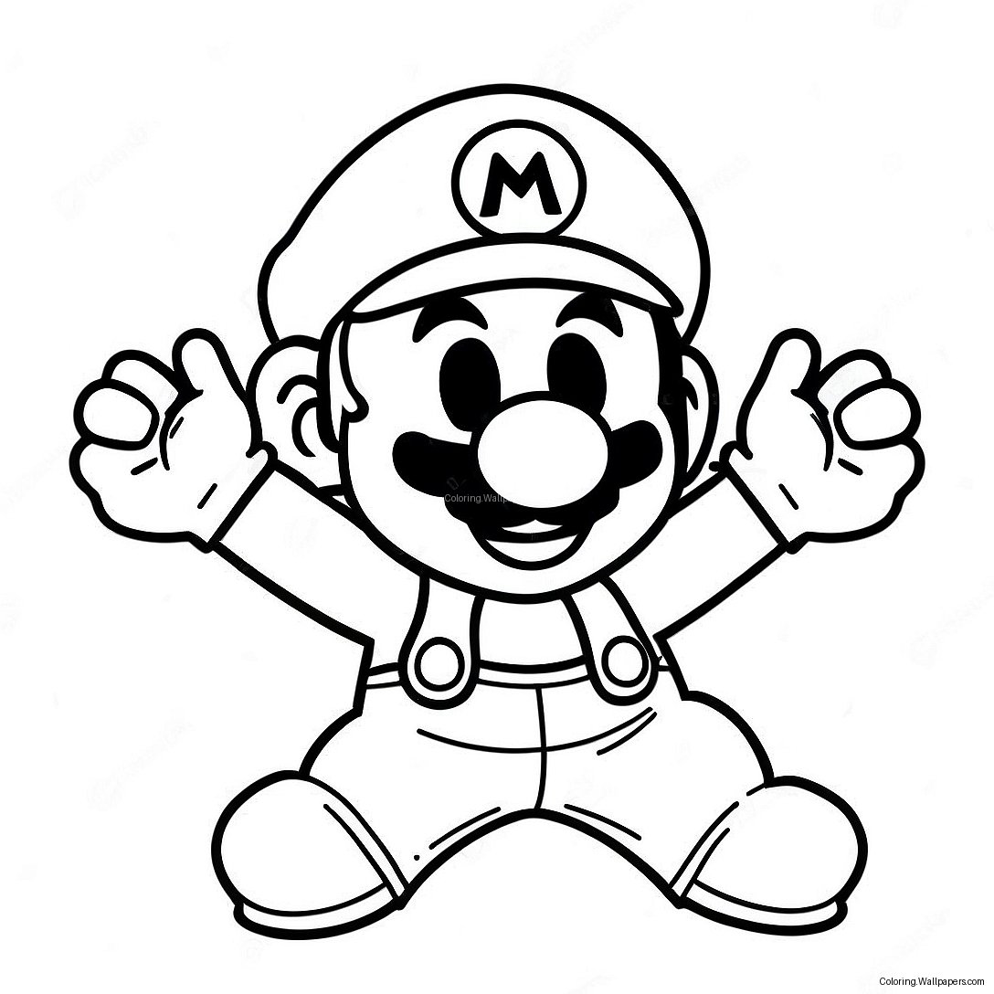 Mario Wonder Färgläggningssida 2567