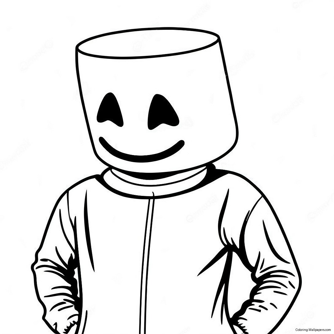 Marshmello Karakteri Boyama Sayfası 29149