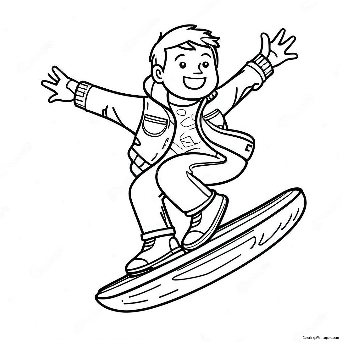 Marty Mcfly Auf Dem Hoverboard Ausmalbild 18305