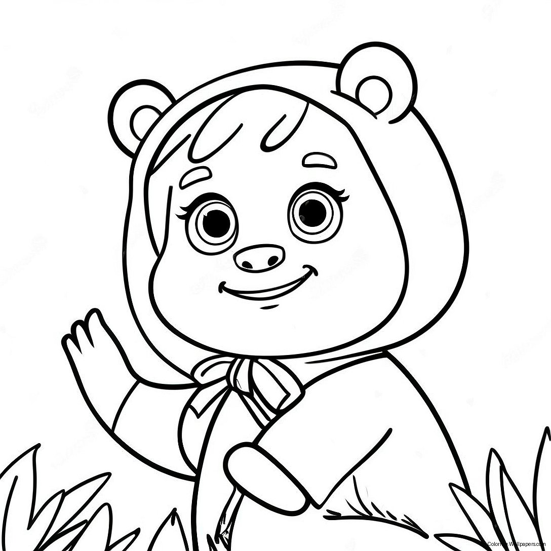 Masha And The Bear Coloring Page 9975