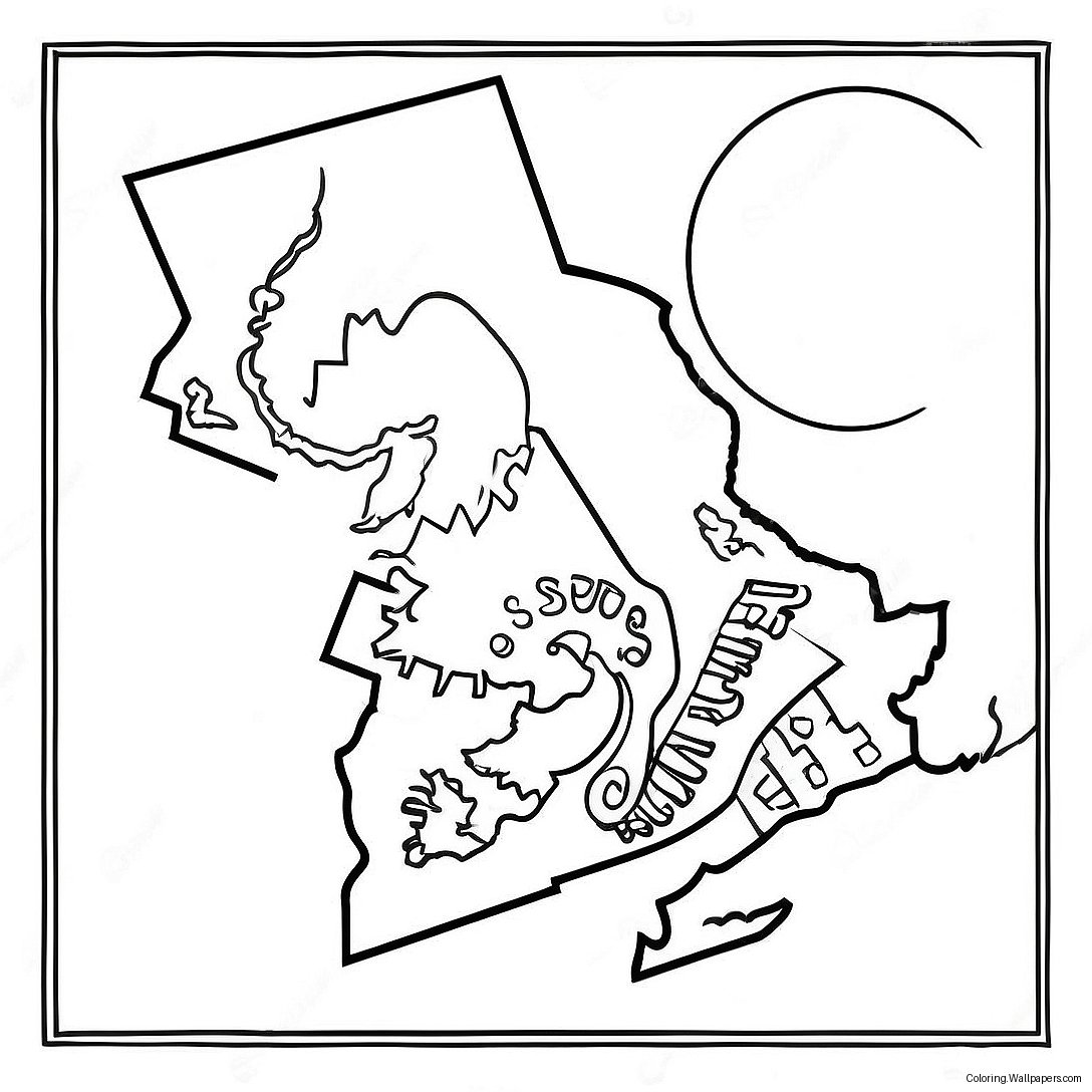 Massachusetts Staat Contour Kleurplaat 58373