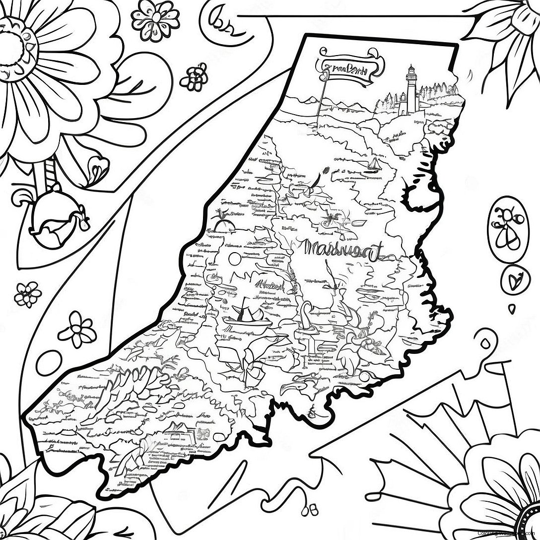 Massachusetts Staat Contour Kleurplaat 58375