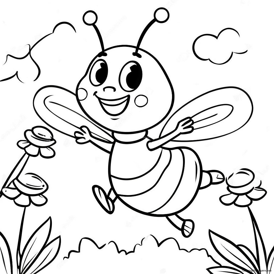 Maya The Bee Flying In The Garden Coloring Page 44501