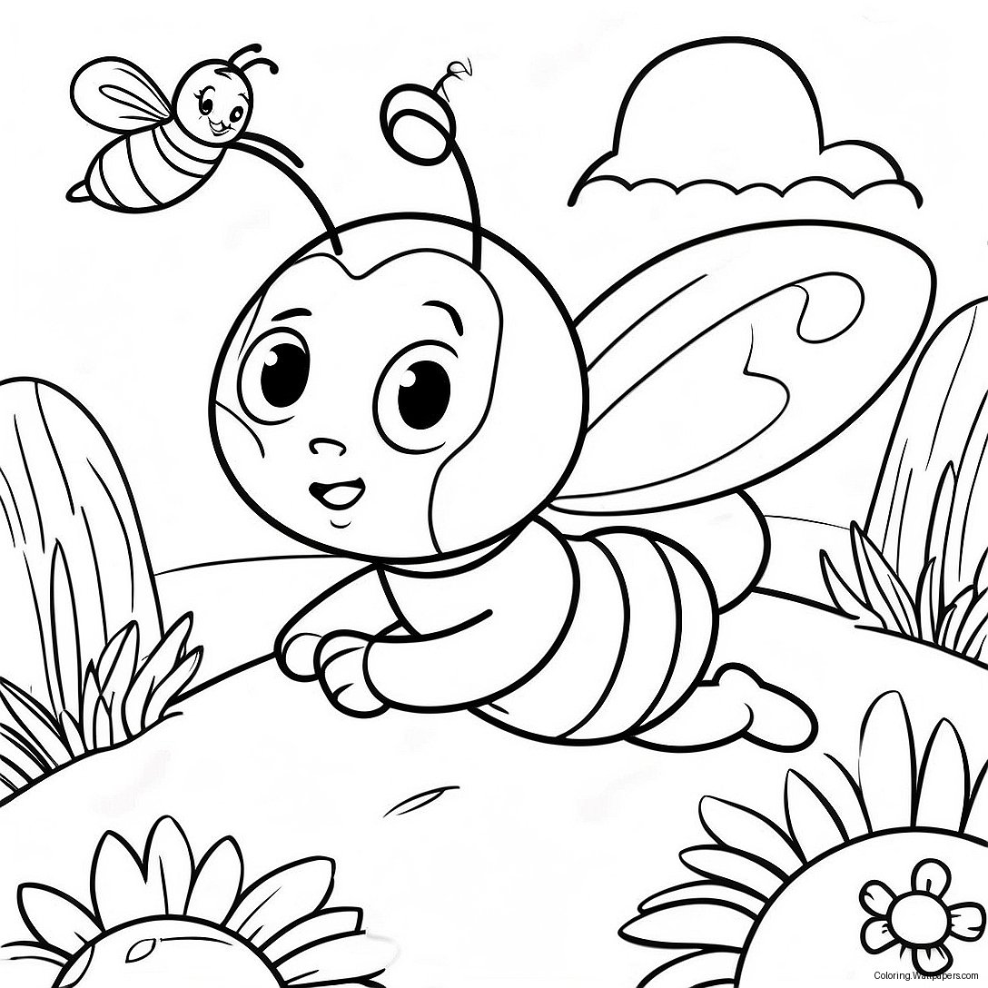 Page À Colorier De Maya L'abeille Volant Dans Le Jardin 44502