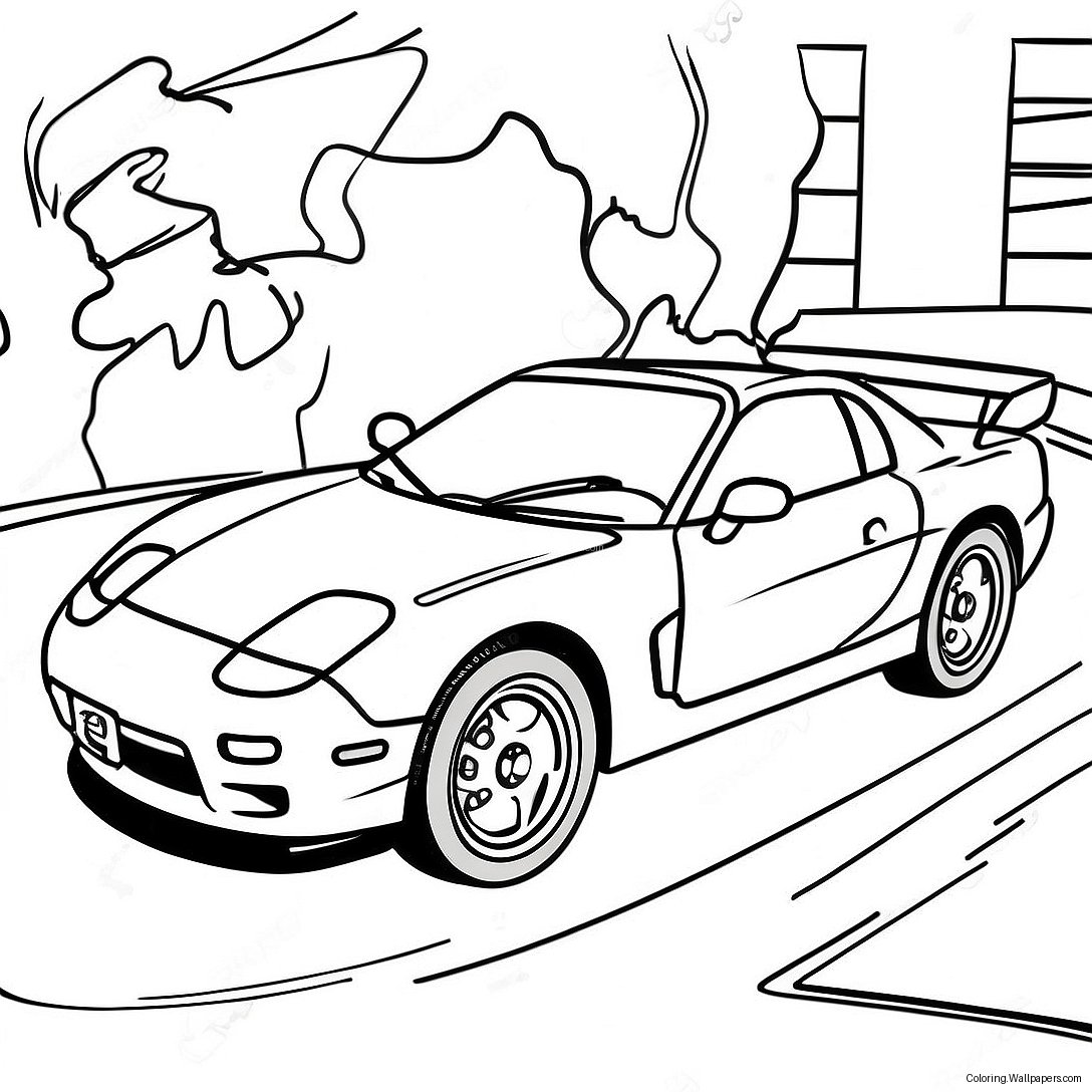 Mazda Rx7 In Action Coloring Page 51238