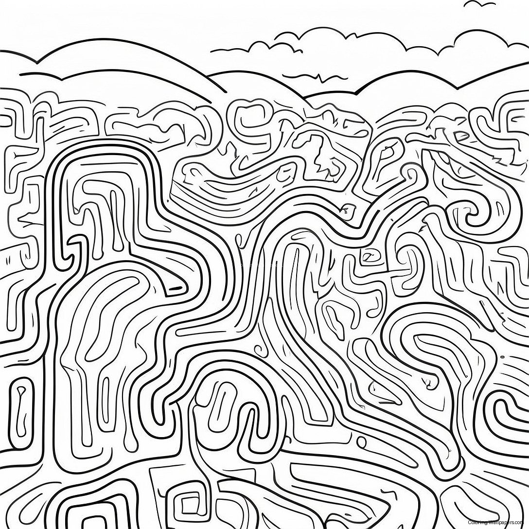 Maze Coloring Page For Kids 43411