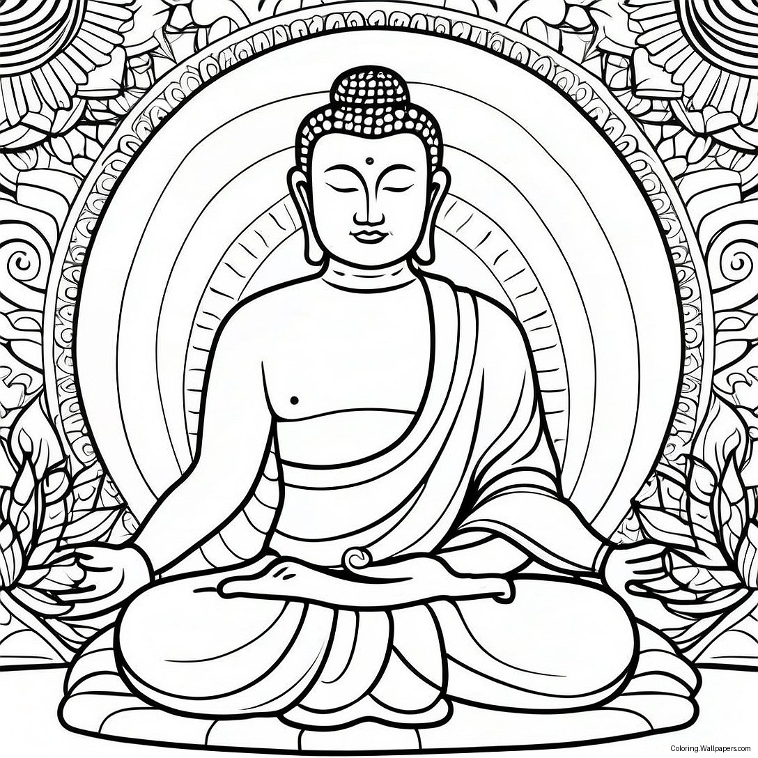 Meditating Buddha Coloring Page 15347