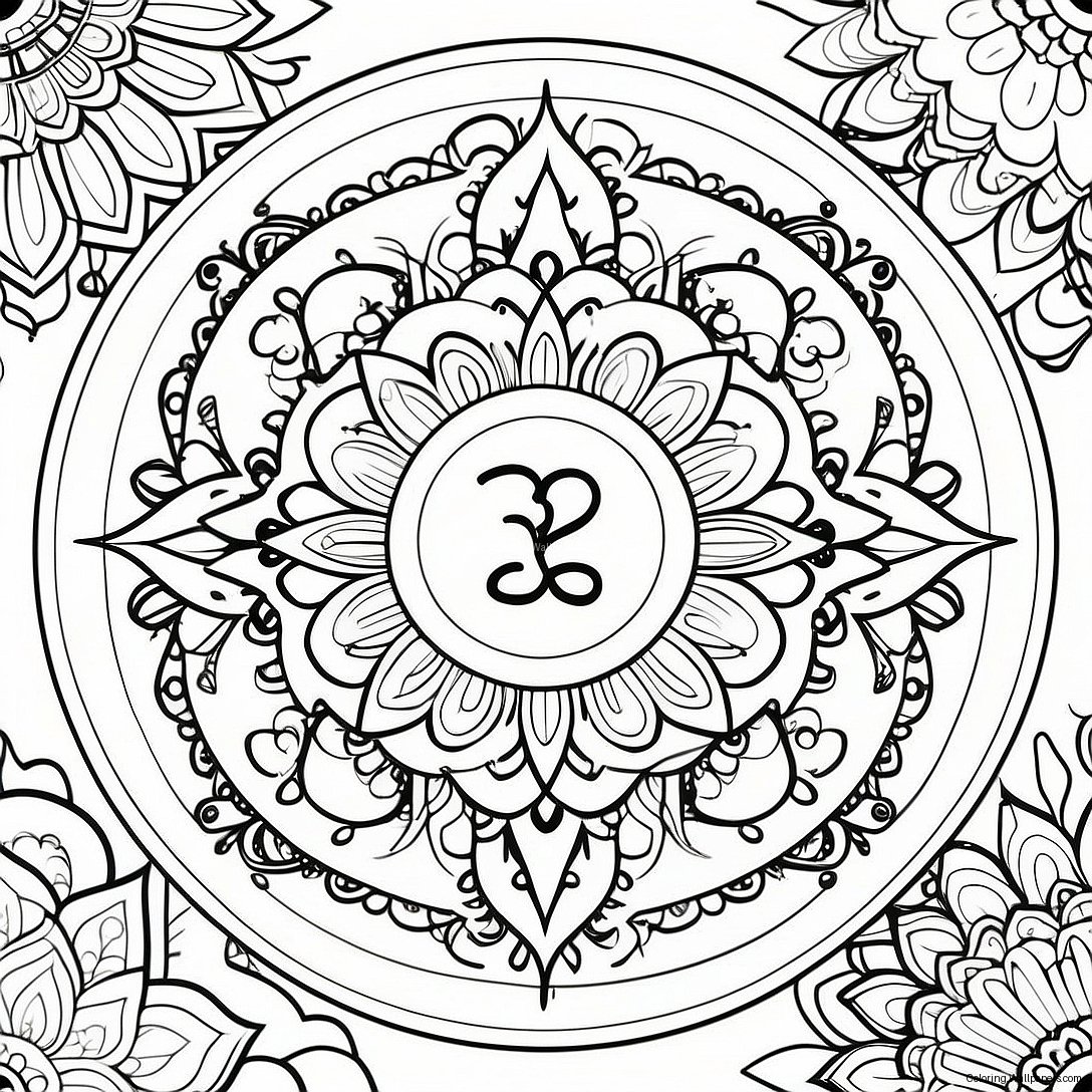 Página Para Colorir De Mandala De Meditação 8754