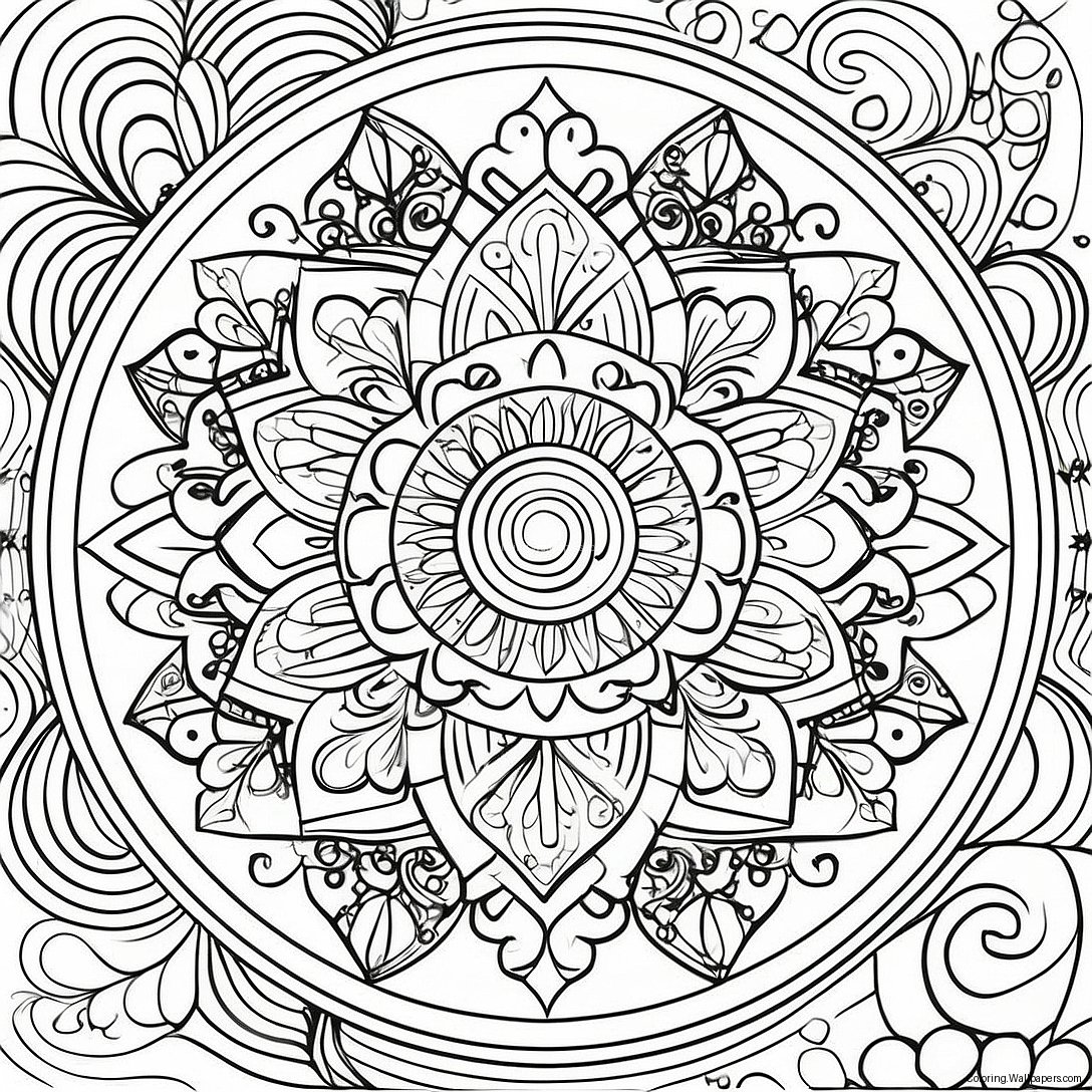 Página Para Colorear De Un Mandala De Meditación 8756