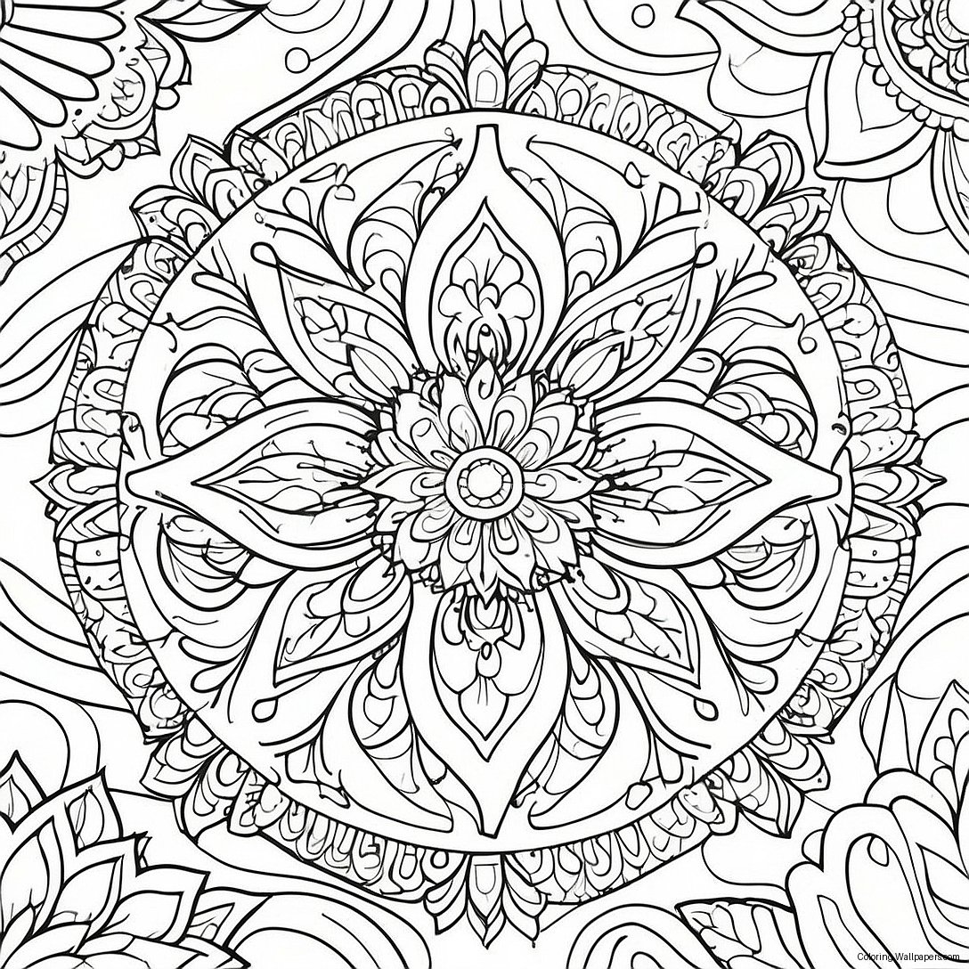 Pagina Da Colorare Mandala Meditativo 44491