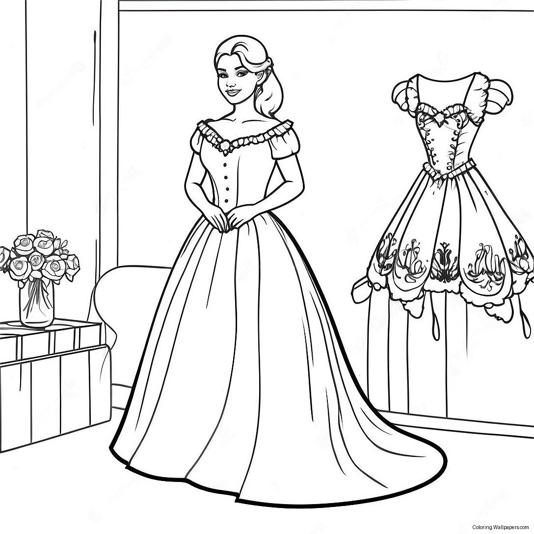 Meg March In Beautiful Dress Coloring Page 56072