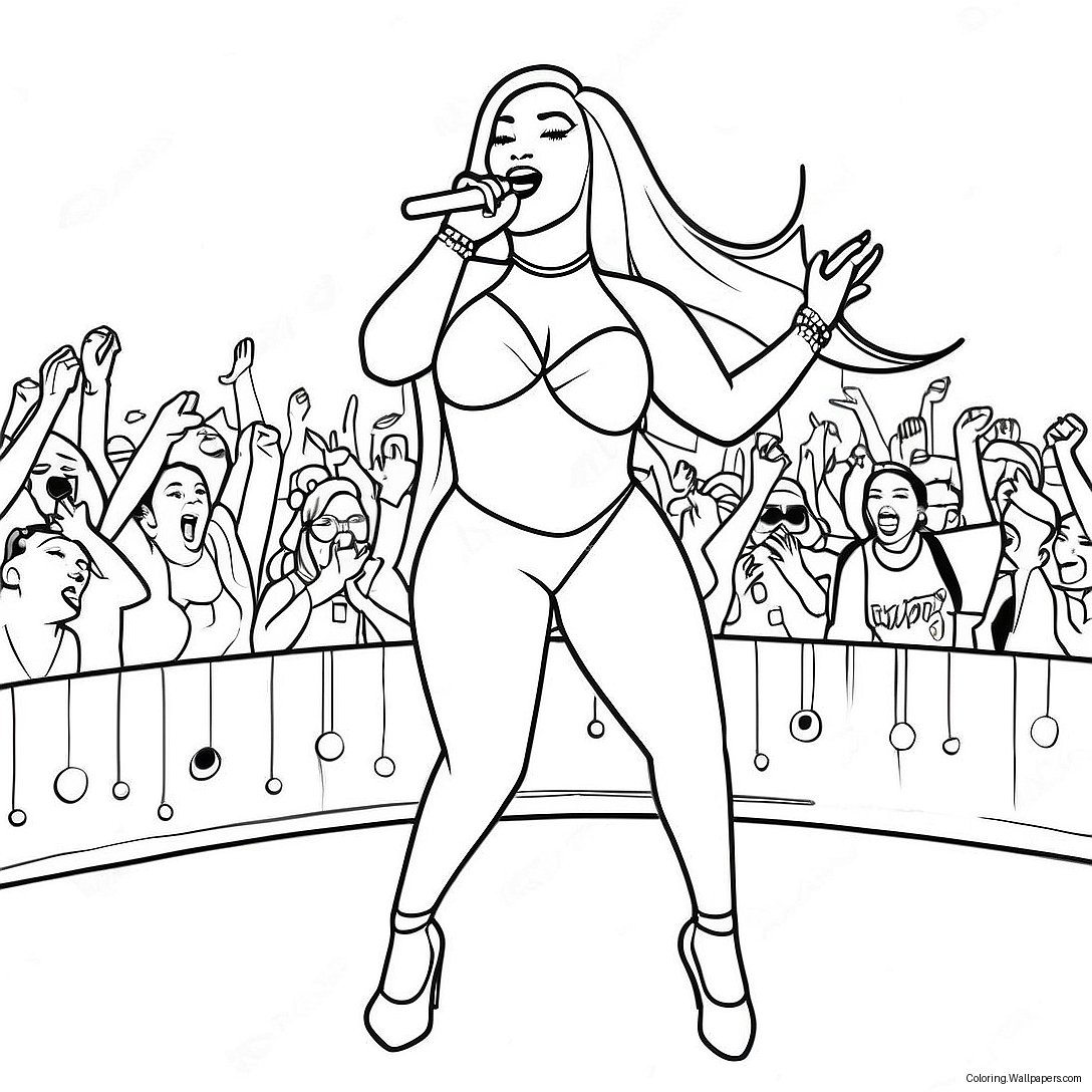 Megan Thee Stallion Performing On Stage Coloring Page 53404