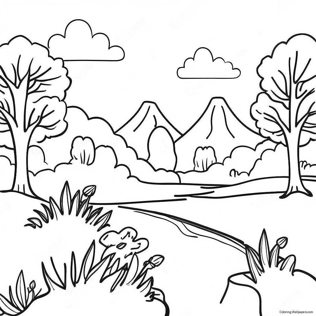 Melancholic Landscape Coloring Page 10599