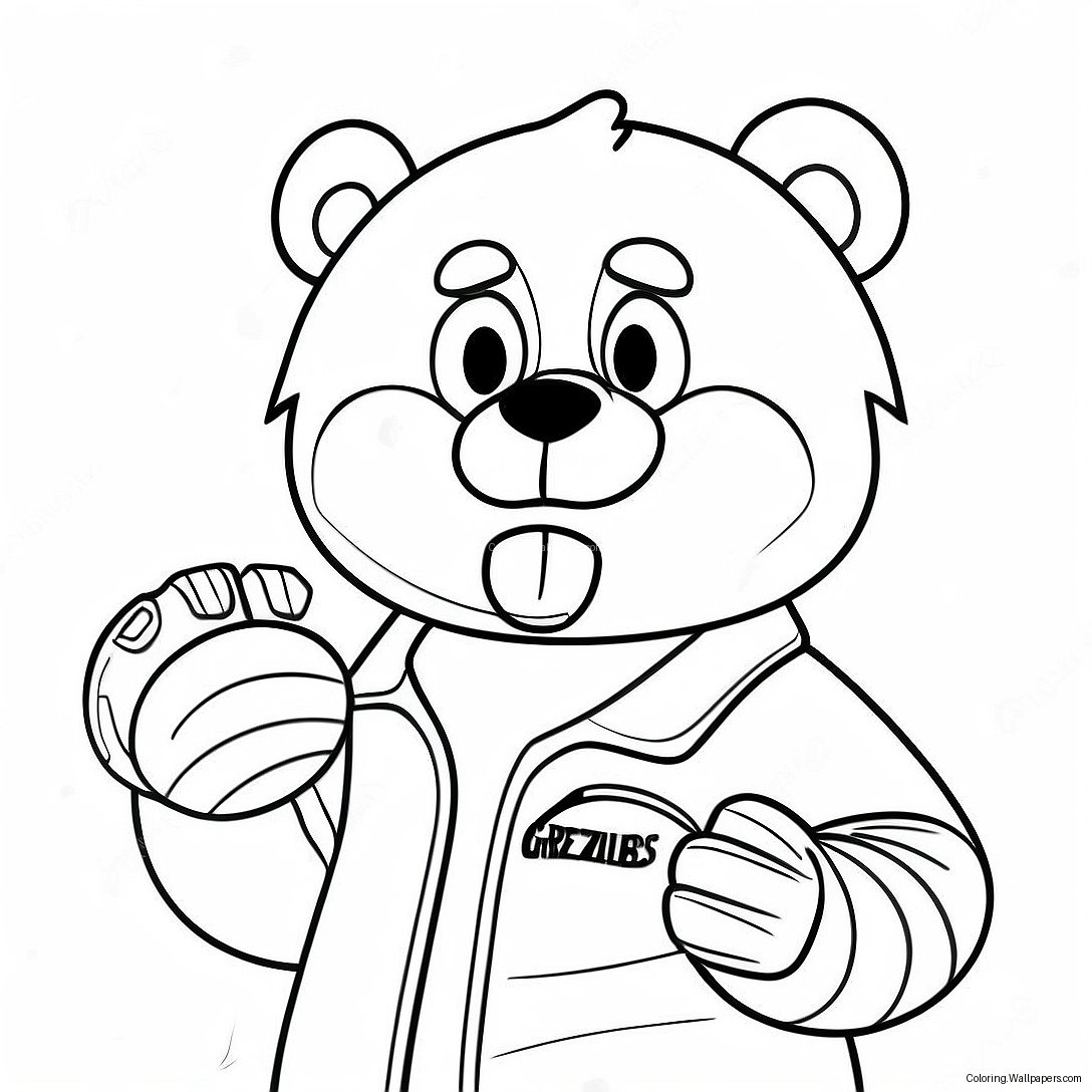 Mascotte Des Memphis Grizzlies À Colorier 26341