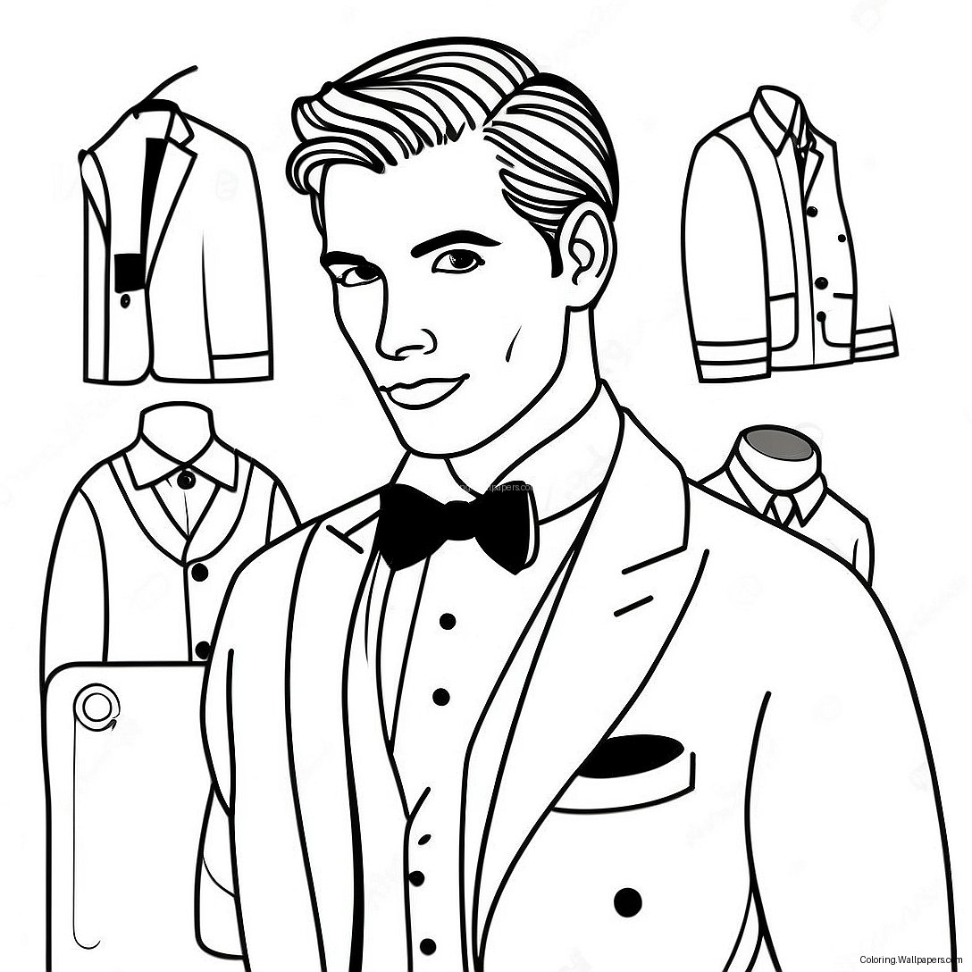 Men's Fashion Coloring Page 14661