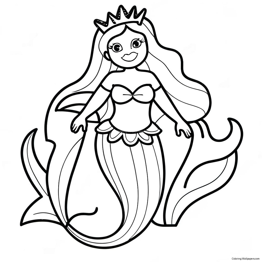 Mermaid Queen Coloring Page 47641