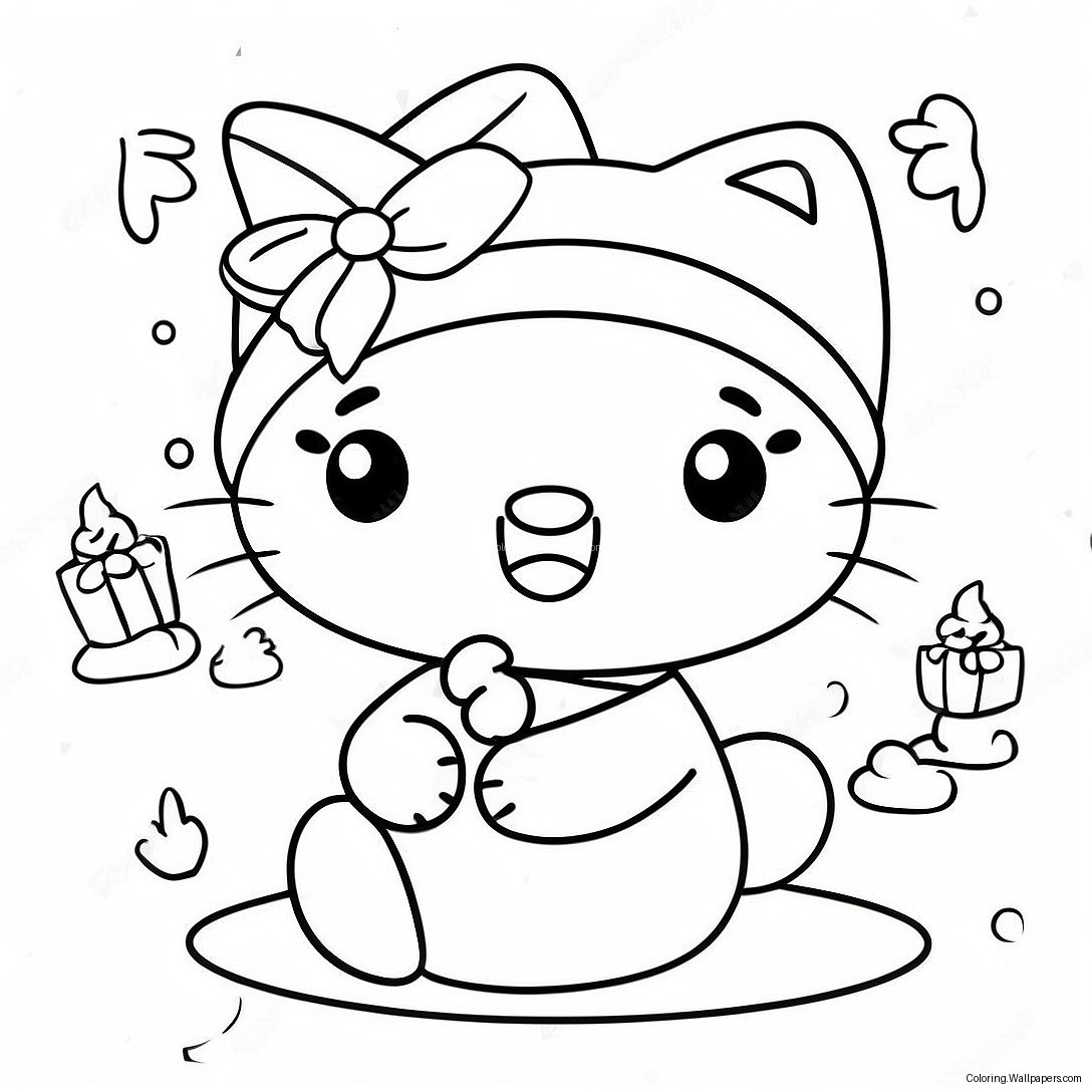 Página Para Colorir Do Feliz Natal Da Hello Kitty 18769