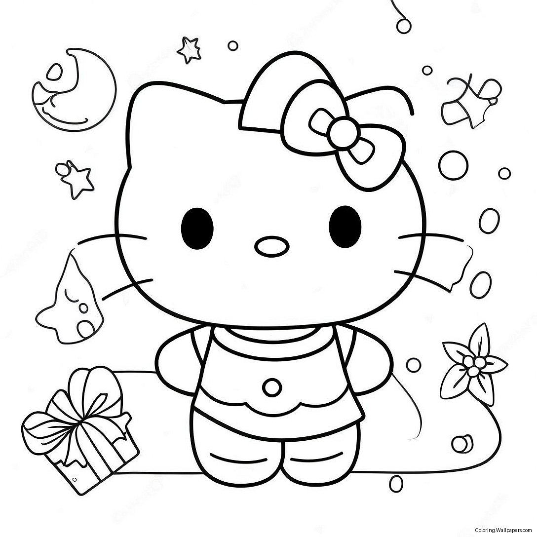 Kolorowanka Z Hello Kitty Na Boże Narodzenie 18771