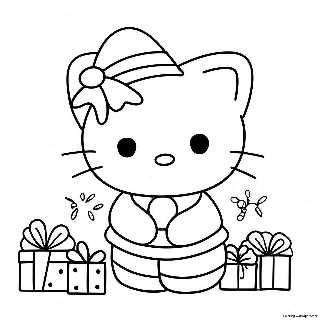 Página Para Colorir Do Feliz Natal Da Hello Kitty 18772