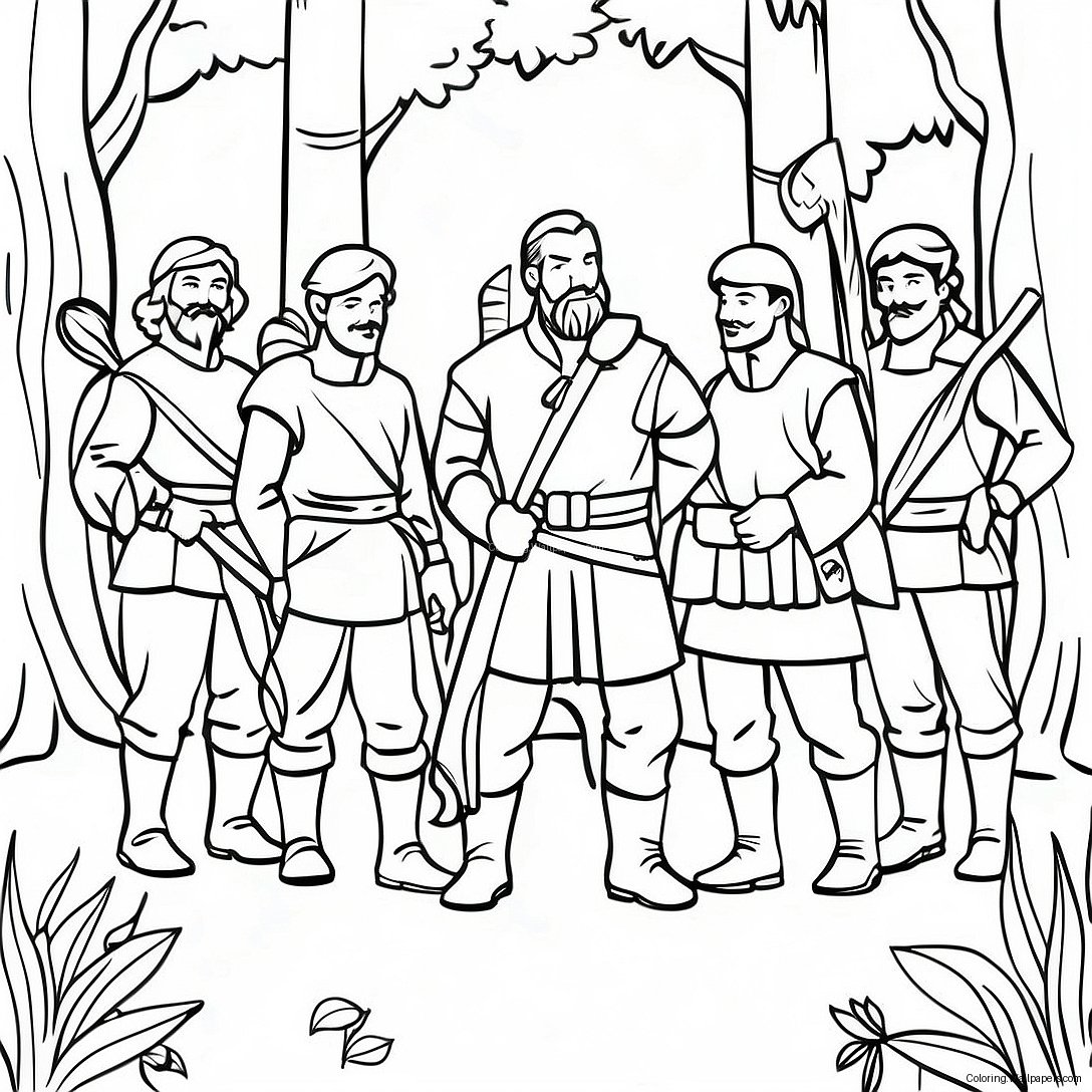 Página Para Colorir Dos Merry Men Na Floresta 24145