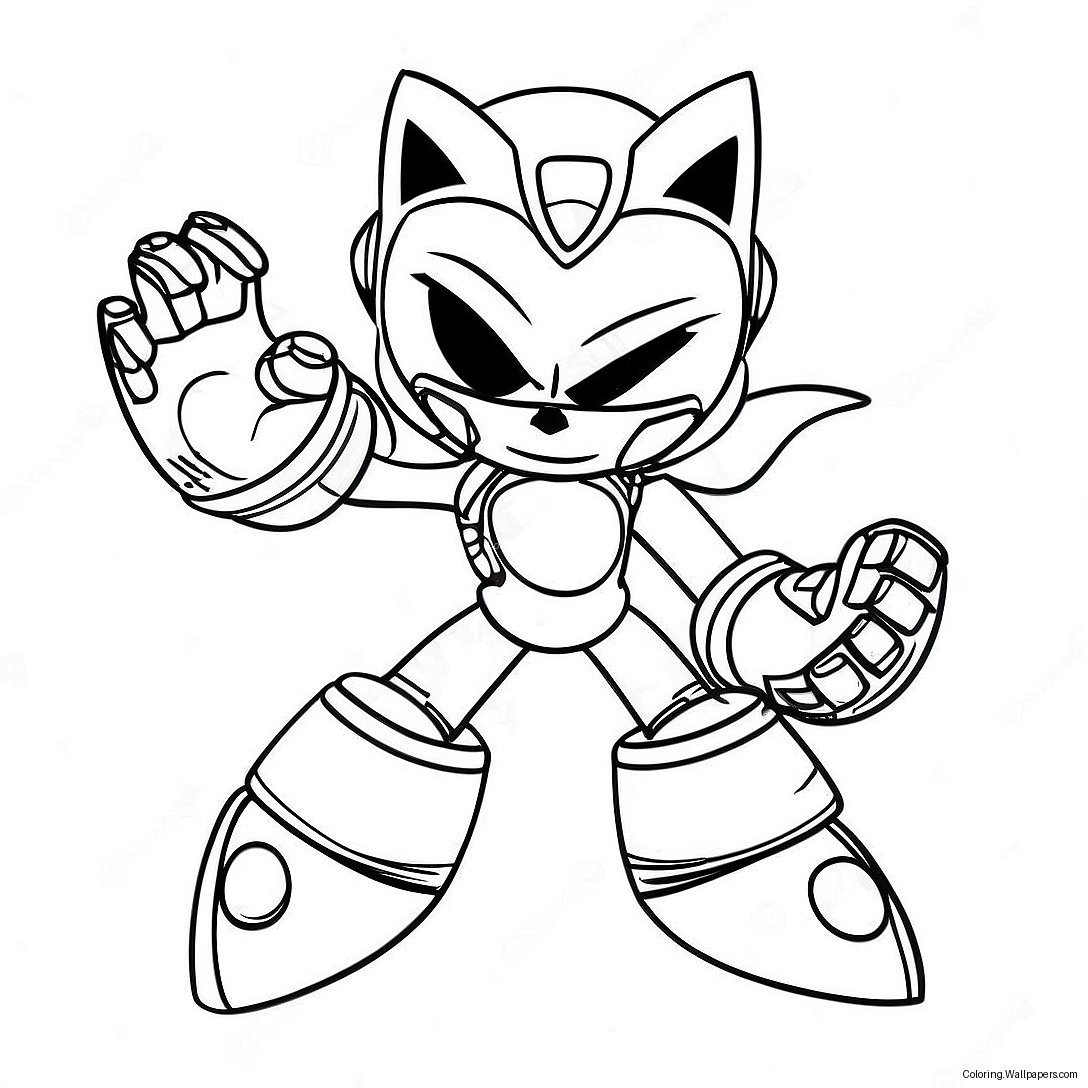 Metal Sonic I Aktion Färgläggningssida 411