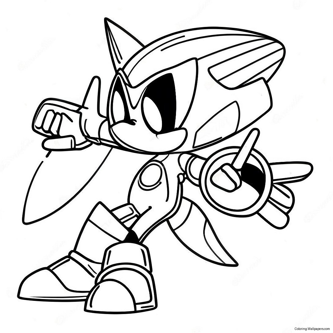 Metal Sonic In Aktion Ausmalbild 412