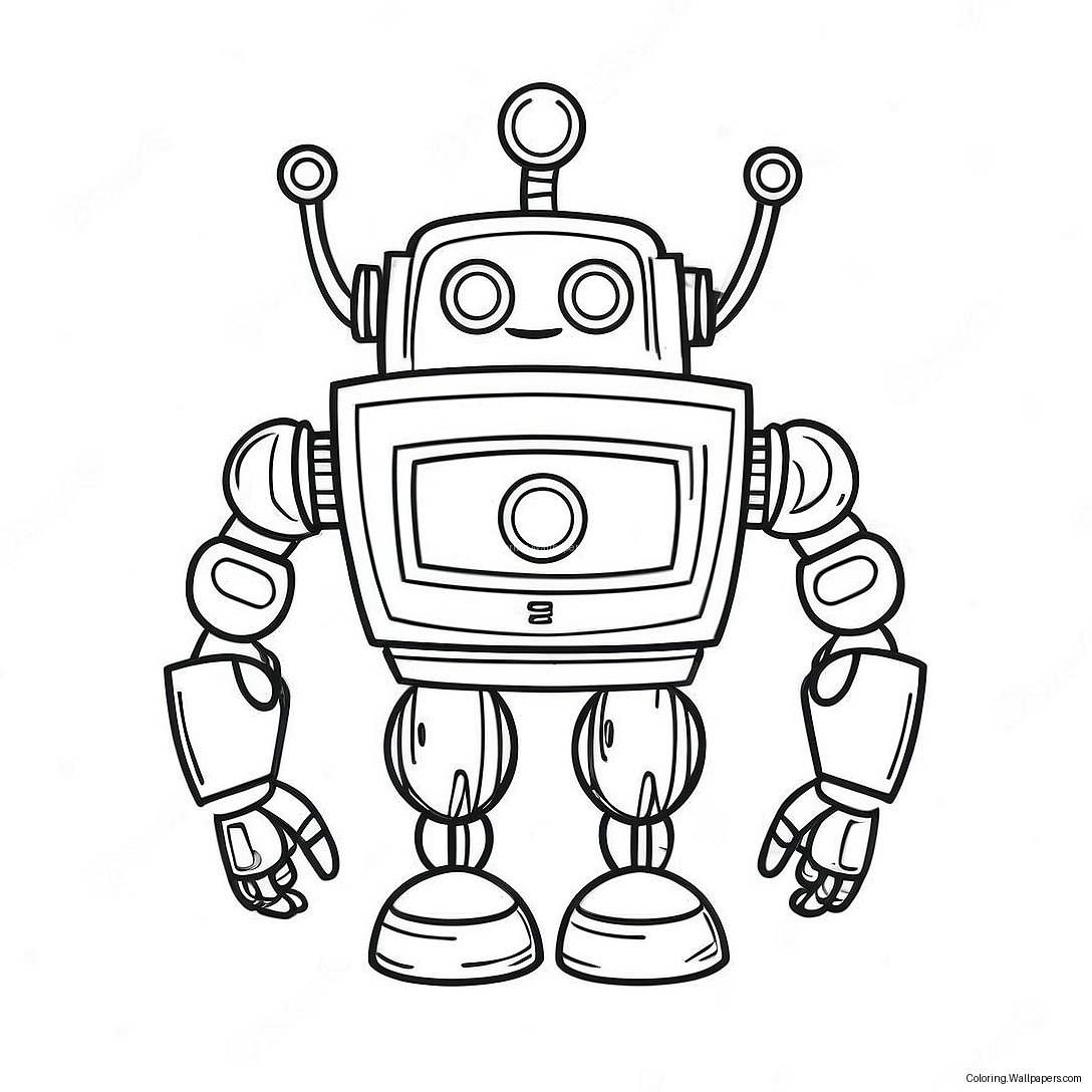 Metallic Robot Coloring Page 43690