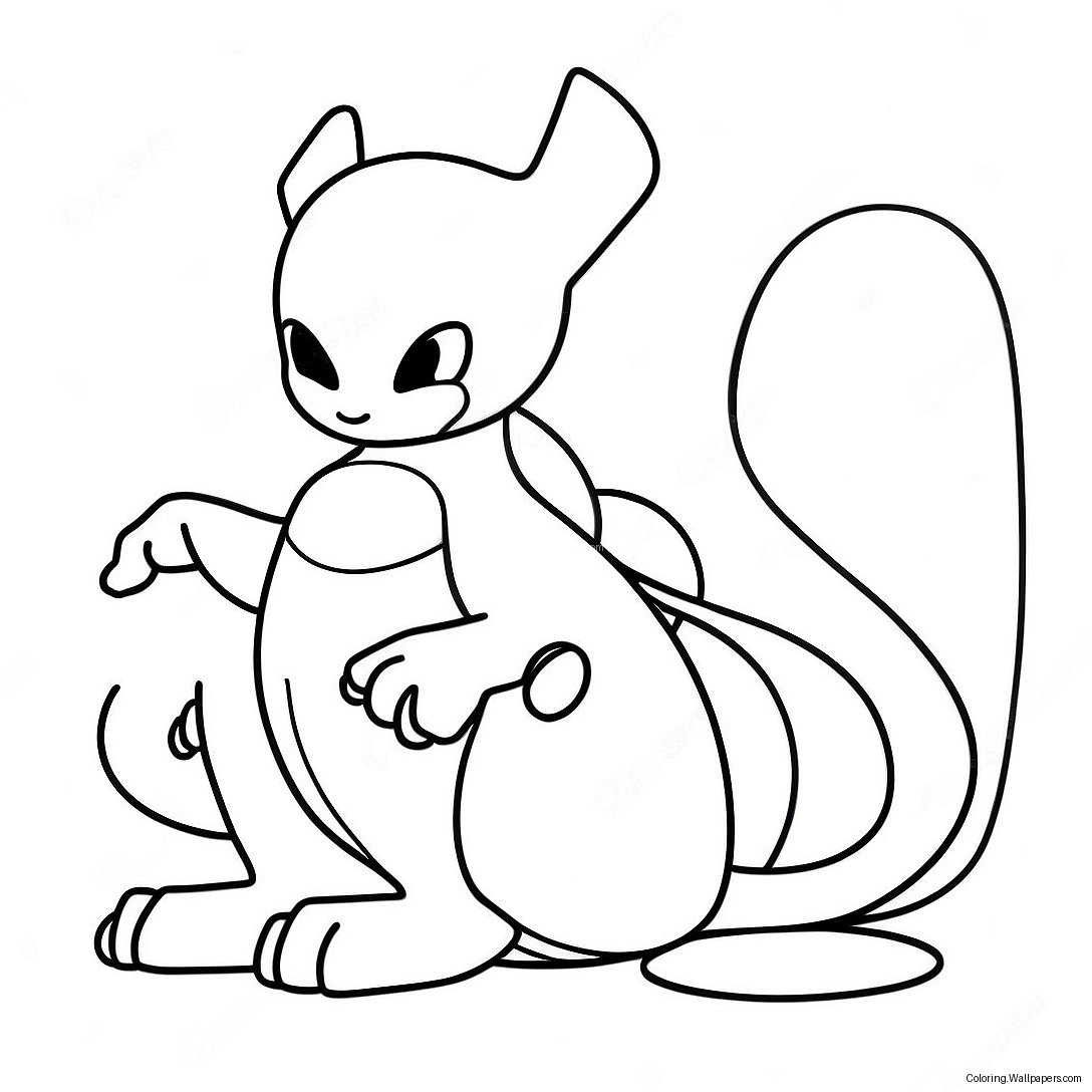 Page À Colorier De Mewtwo 605