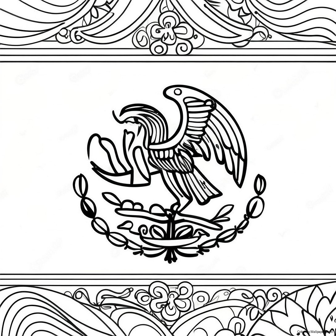 Page À Colorier Drapeau Mexicain 8108