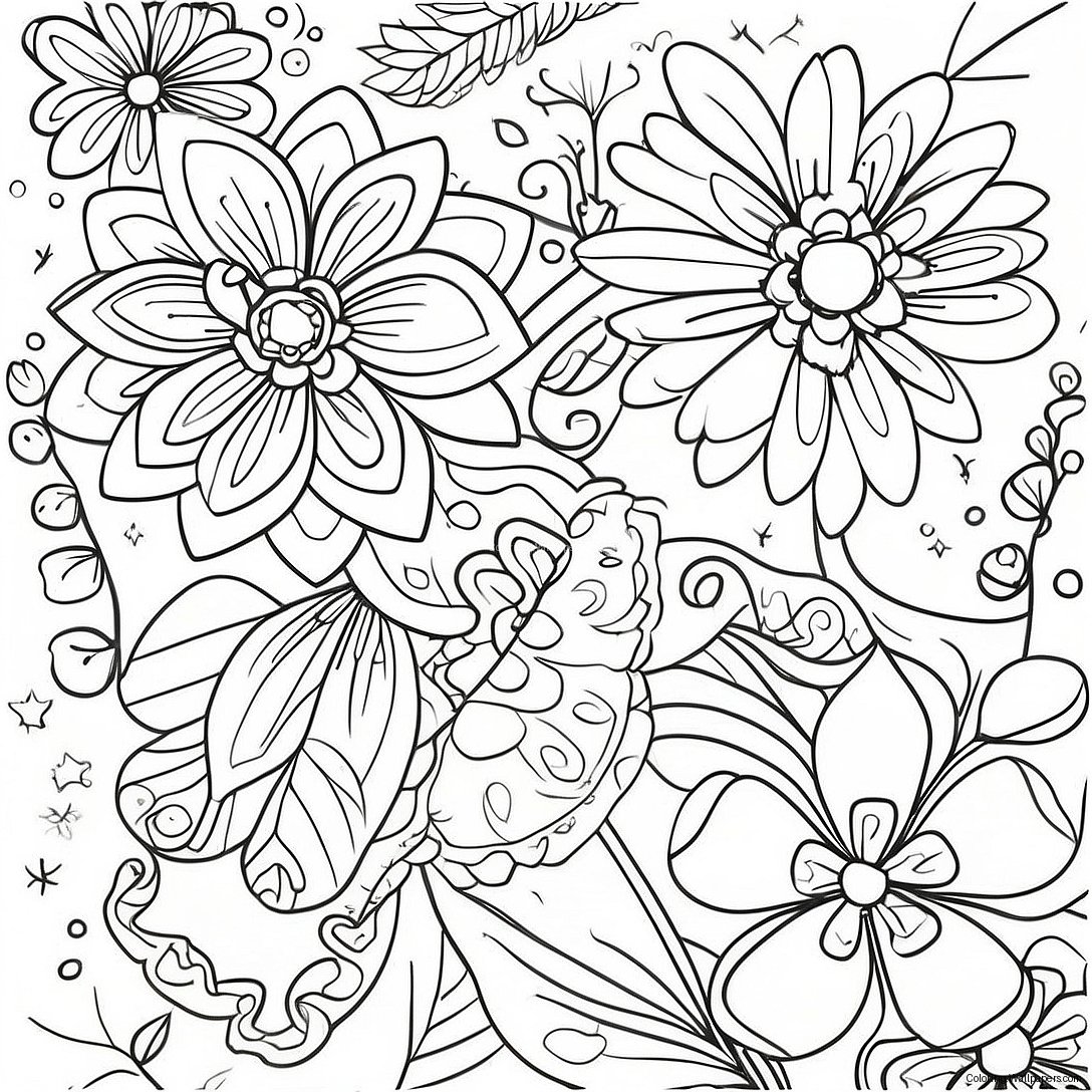 Mexican Flowers Coloring Page 42269